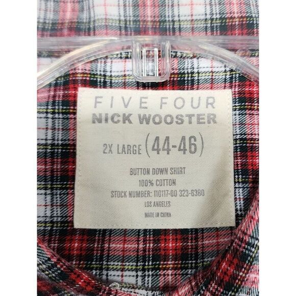 FIVE FOUR Nick Wooster NWT 2XL Men's Plaid Button Down Shirt - Picture 3 of 11